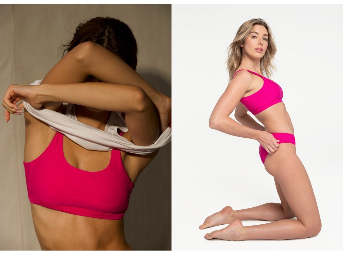 Wave Bikini Top - Rhubarb
