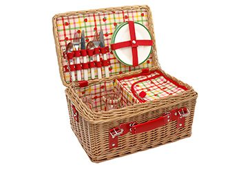 Gingham Check Picnic Hamper