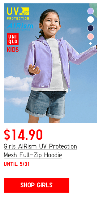 PDP6 - GIRLS AIRISM MESH UV PROTECTION MESH FULL-ZIP HOODIE