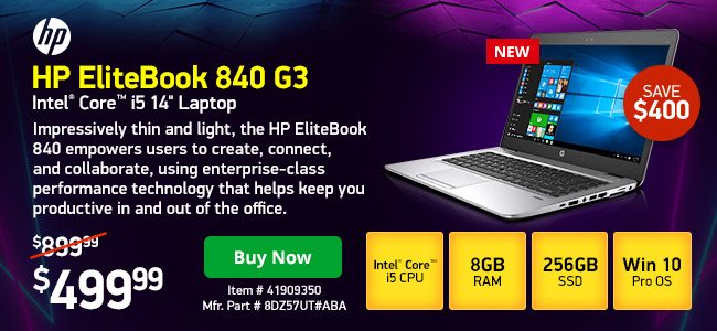 HP EliteBook 840 G3 i5-6300U 8GB 256SSD 14" W10P | 41909350 | Shop Now