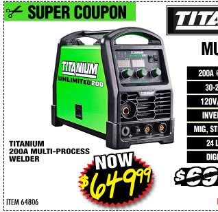 Unlimited 200™ Multiprocess Welder with 120/240 Volt Input 