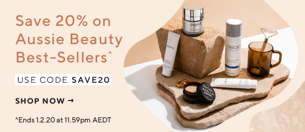 Save 20% on Aussie Beauty Bestsellers