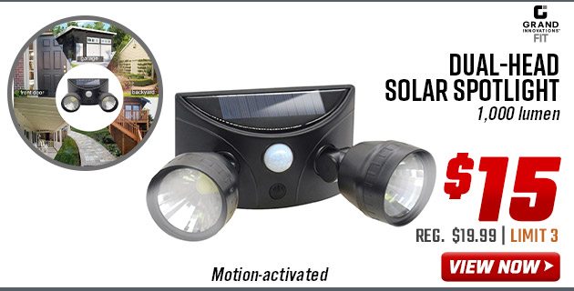 Grand Innovations Dual-Head Solar Spotlight