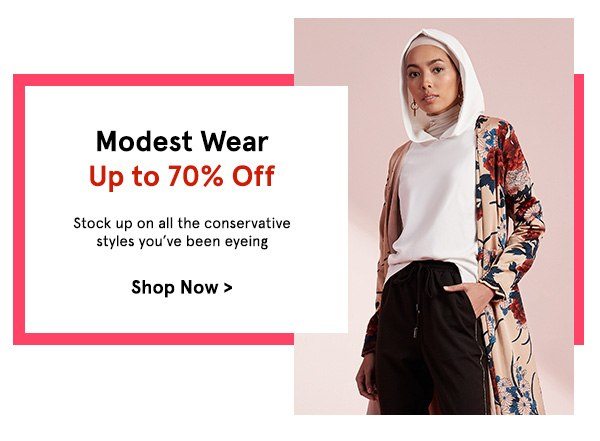 Modest Wear Up to 70% Off