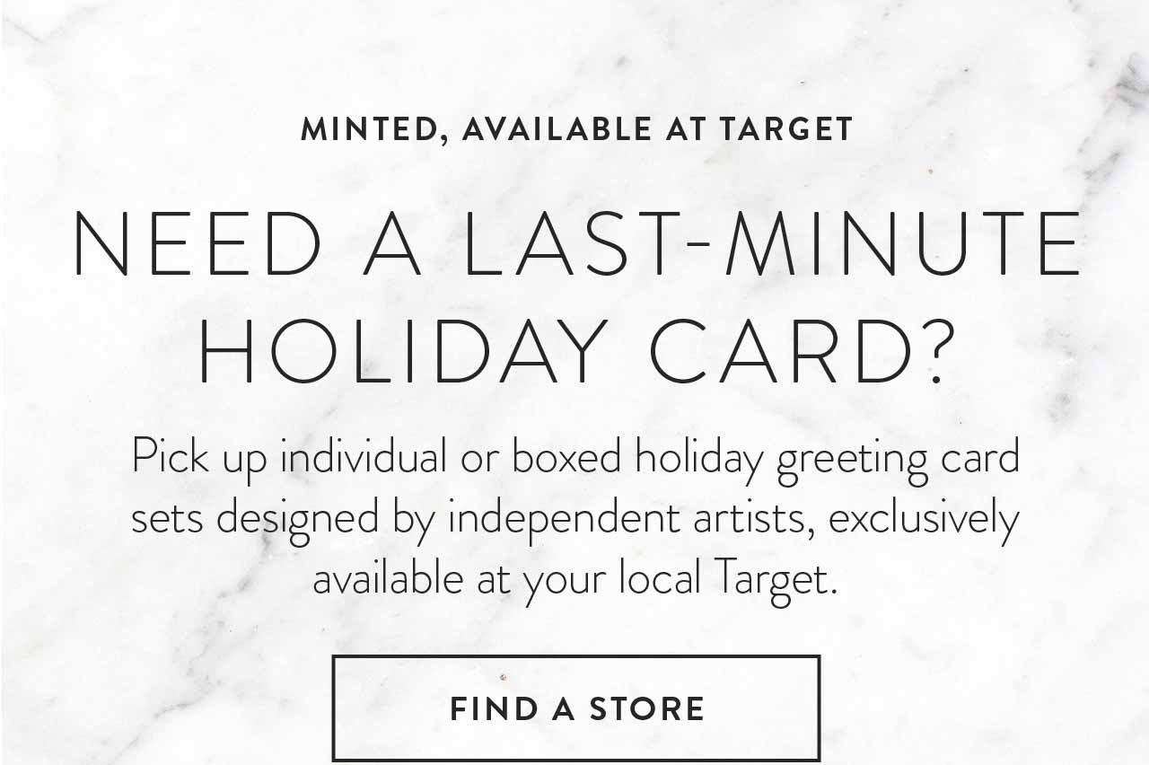 Pick up individual or boxed holiday greeting card sets exclusively available at your local Target.