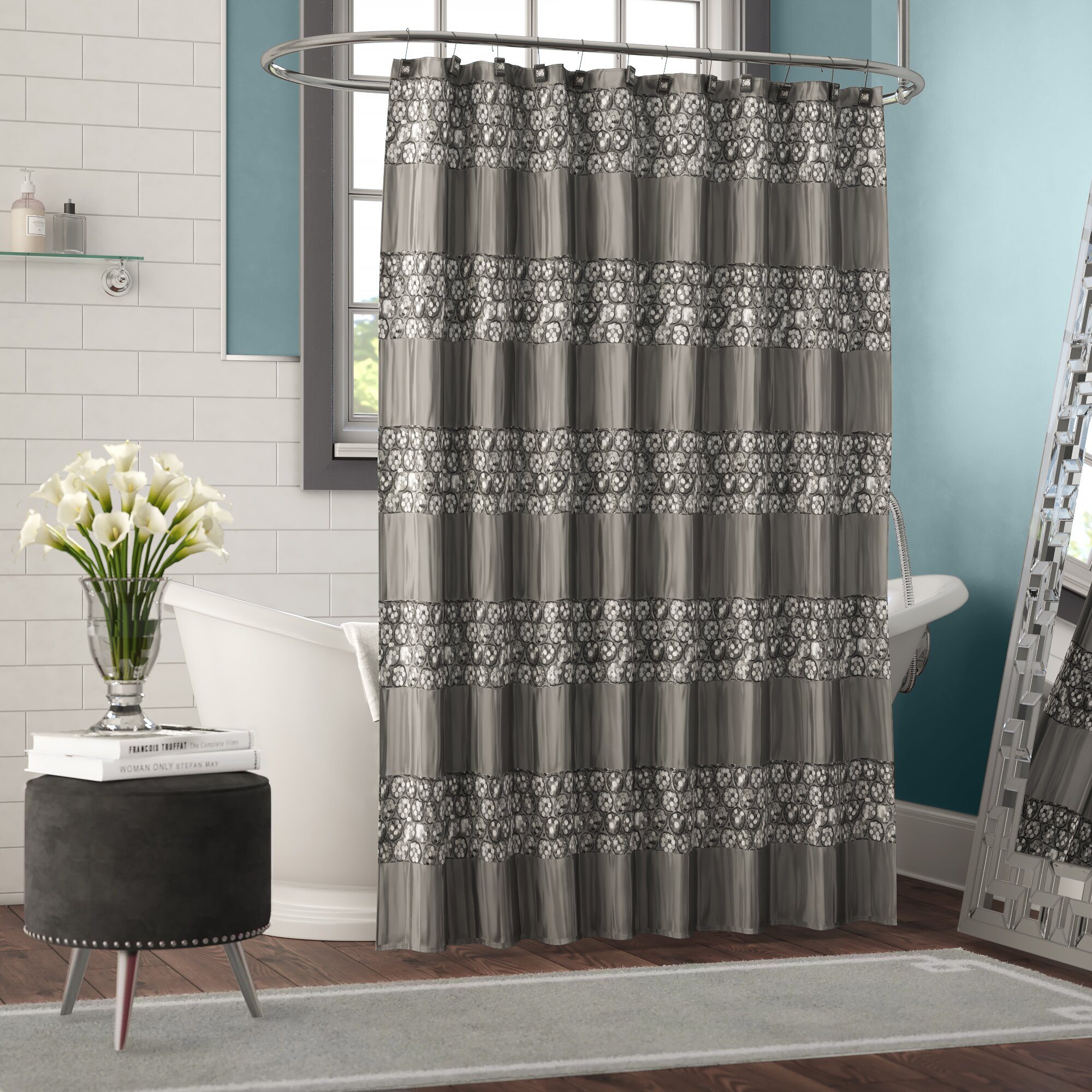 Irie Striped Single Shower Curtain