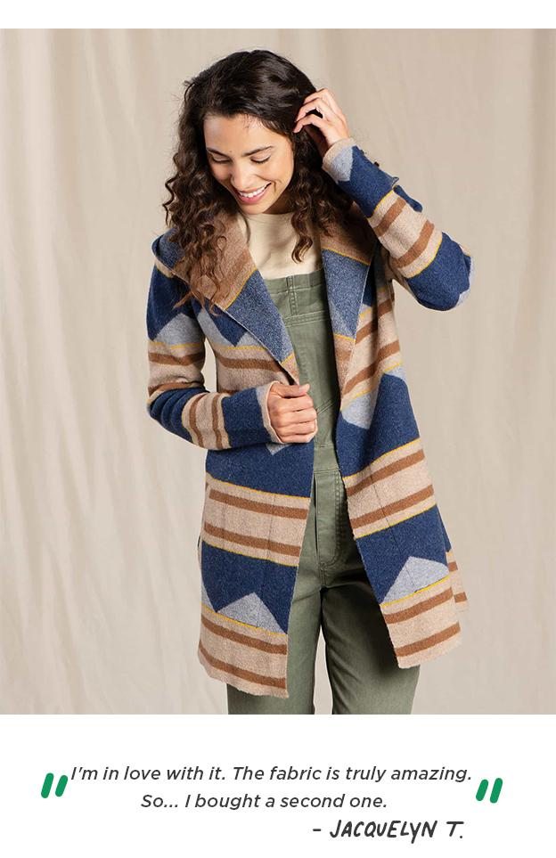 Merino Heartfelt Hoodie in True Navy Geo