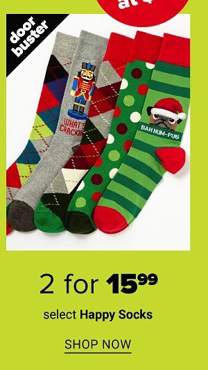 2 for $15 select happy socks - Shop Now