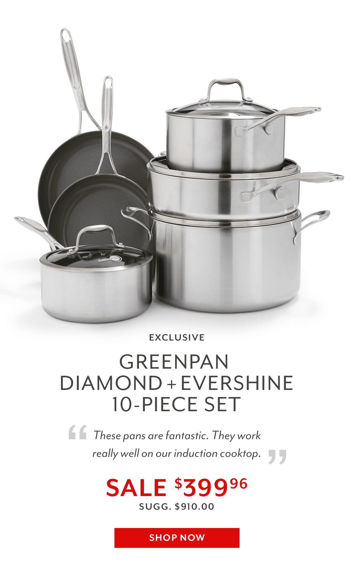 GreenPan Diamond + Evershine 10-Piece Set