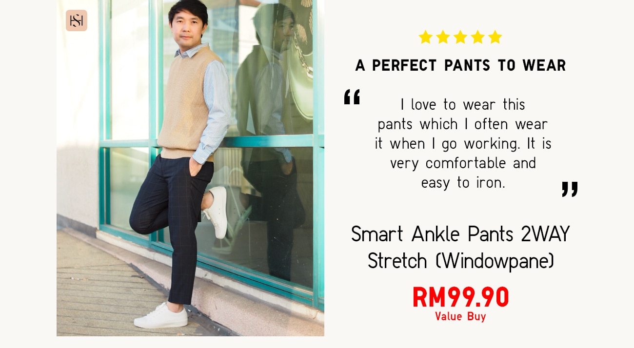 Smart Ankle Pants 2WAY Stretch (Windowpane)