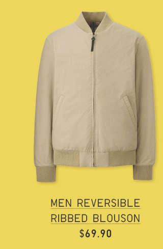 MEN REVERSIBLE RIBBED BLOUSON $69.90