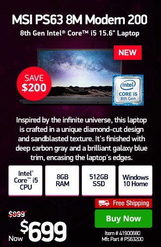 MSI 8GB DDR4 Core™ i5 Laptop | 41900680 | Shop Now