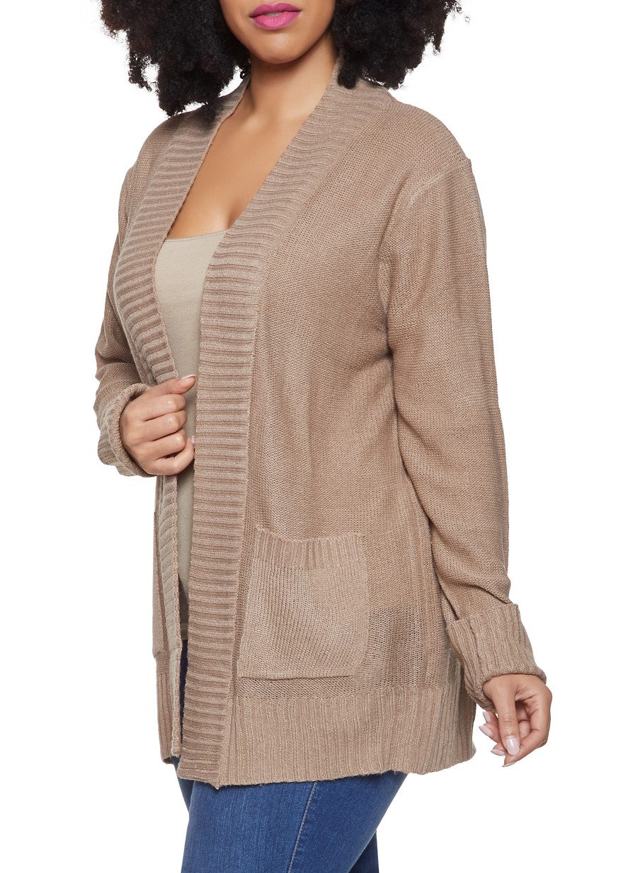 Plus Size Knit Cardigan