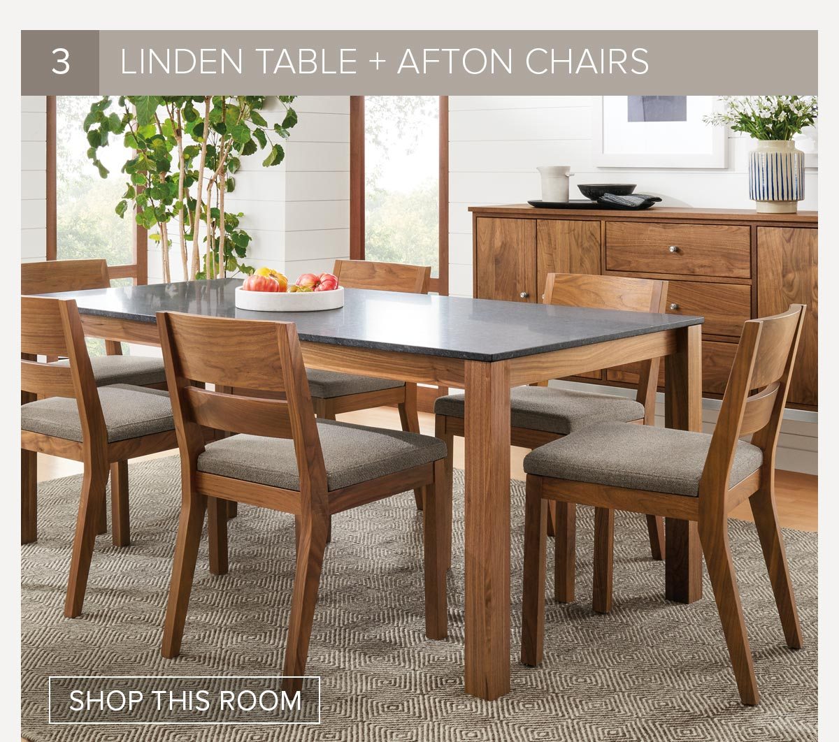 Linden table + Afton chairs