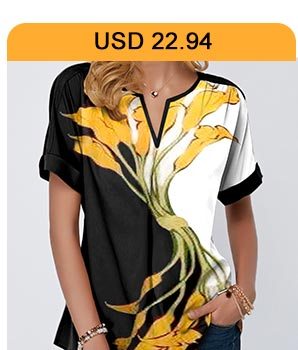 Notch Neck Flower Print Short Sleeve Blouse