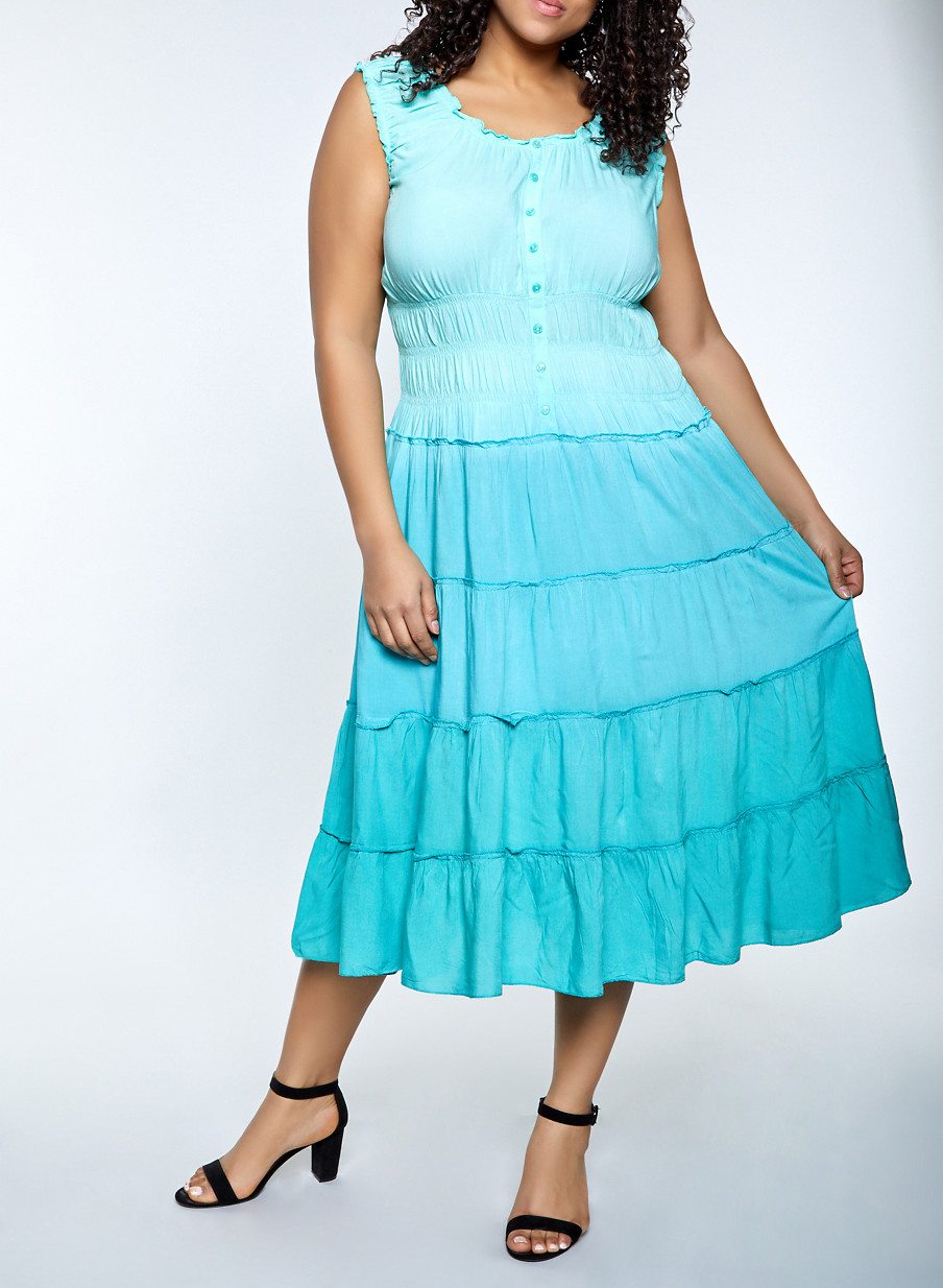 Plus Size Ombre Maxi Dress