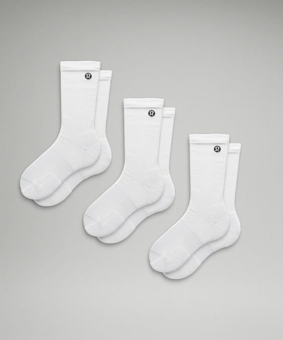 Men's Daily Stride Ribbed Comfort Crew Socks 3 Pack