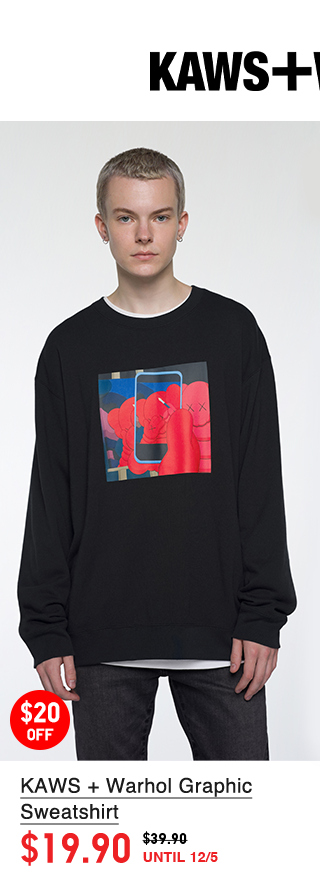 PDP5 - ADULT KAWS AND WARHOL GRAPHIC SWEATSHIRT