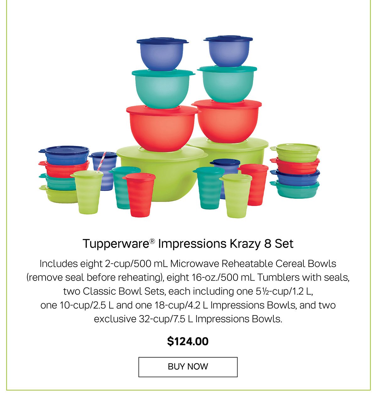 Tupperware Impressions Krazy 8 Set