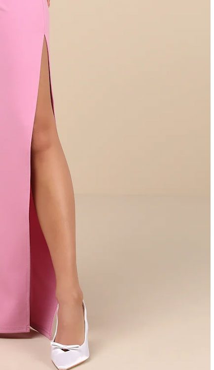 Image of Infamous Icon Light Pink Strapless Column Maxi Dress