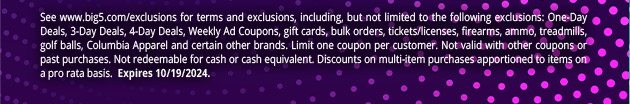 See www.big5.com/exclusions