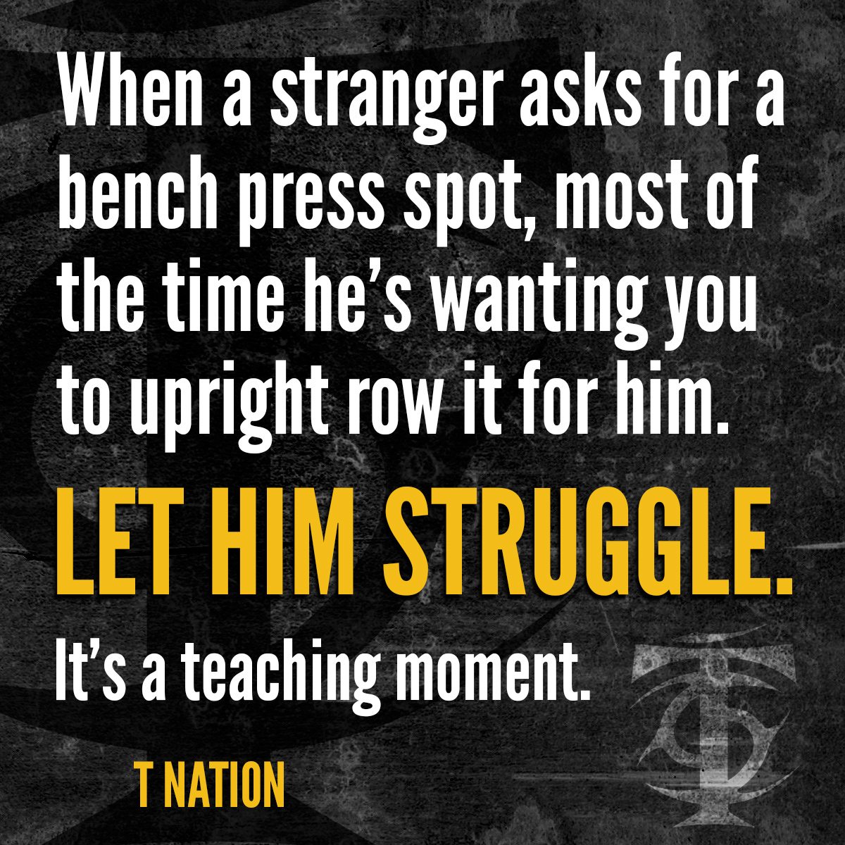 Let him struggle