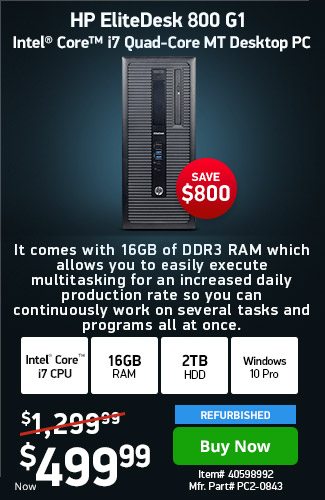 HP EliteDesk 800 G1 i7 16GB 2TB W10P 1yr Warranty | 40598992 | Shop Now