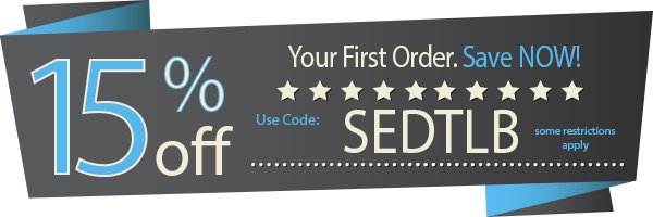 15% off first order with code SEDTLB