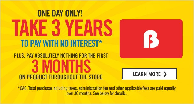 Take 3 Years to pay with no interest
