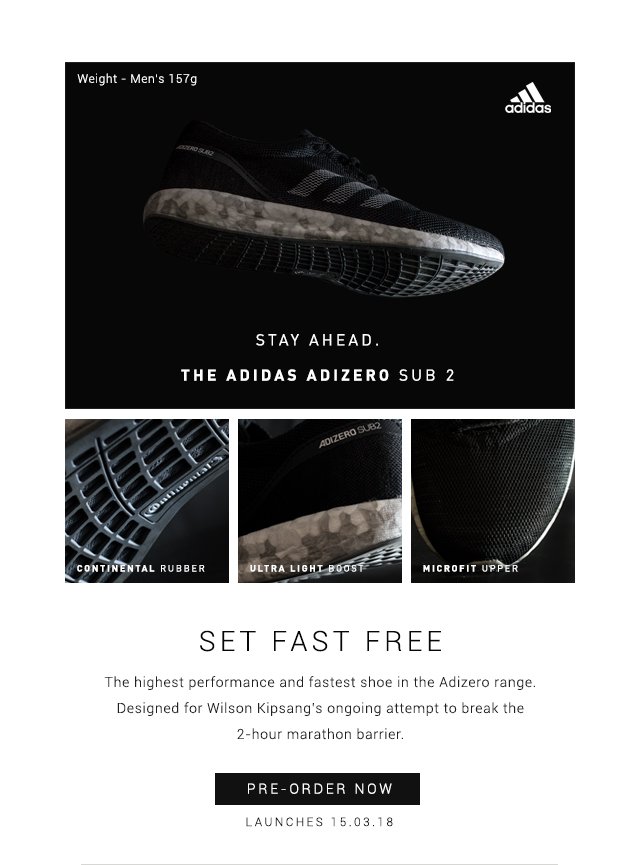 Shop Adidas Adizero Sub 2