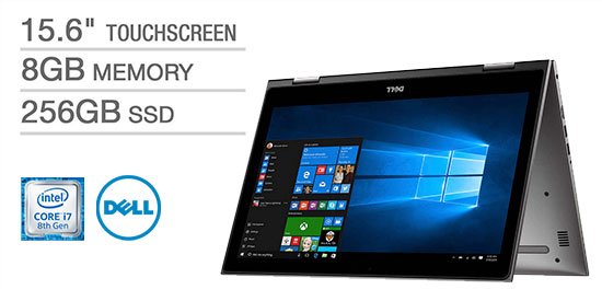 Dell Inspiron 15 5000 Series 2-in-1 1080p Touchscreen Laptop with 8th Gen Intel Core i7 Processor