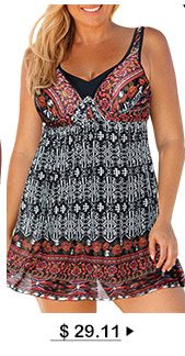 V Neck Keyhole Back Plus Size Swimdress and Shorts