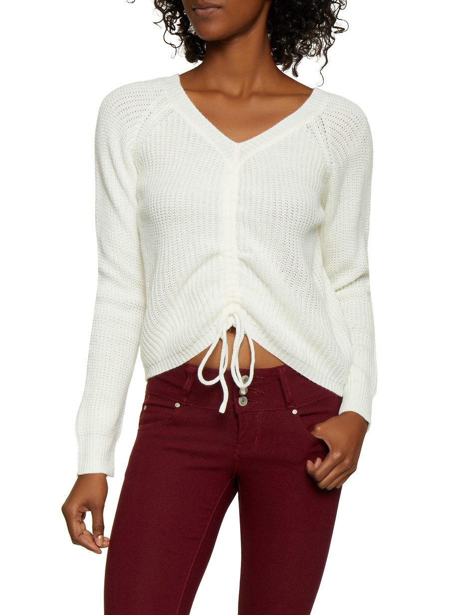 Drawstring Front Sweater