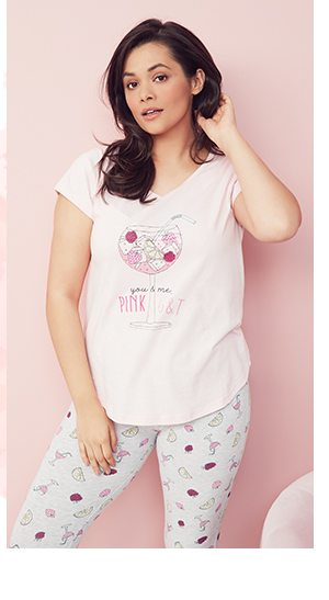 Pink Slogan Pyjama Set