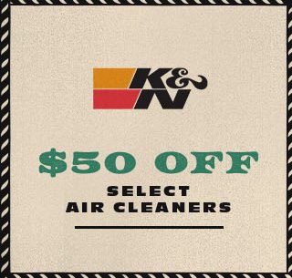 K&N $50 off select air cleaners