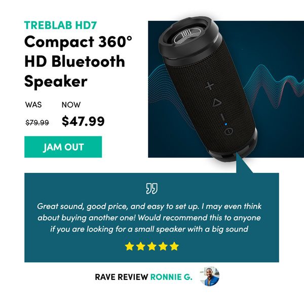 Treblab Compact 360 Bluetooth Speaker | Jam Out 