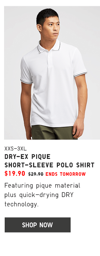 DRY PIQUE SHORT-SLEEVE POLO SHIRT $19.90 - SHOP NOW