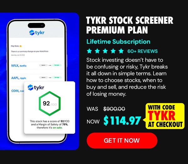 Tykr Stock Screener: Premium Plan Lifetime Subscription