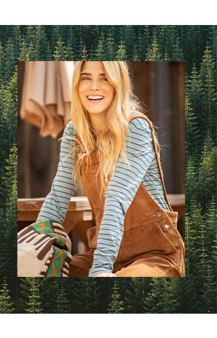 Women's Karuna Cord Wide Leg Overalls