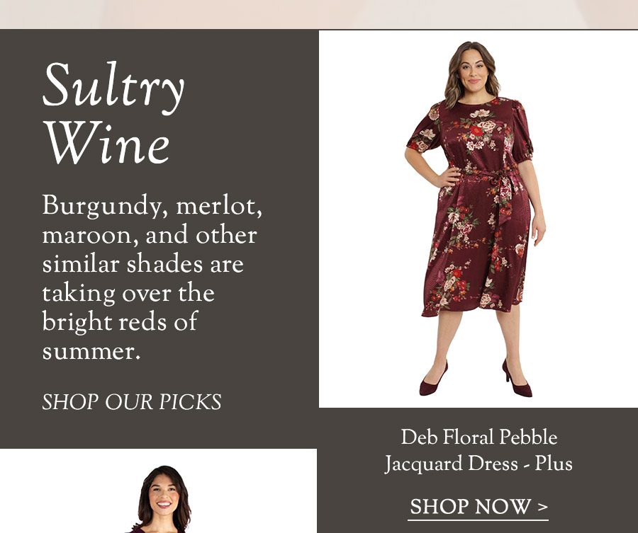 Deb Floral Pebble Jacquard Dress - Plus 