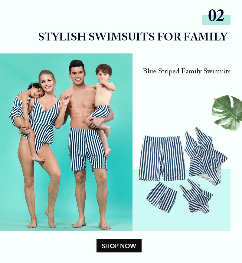Stylish swimsuits for family. Click here to shop now.
