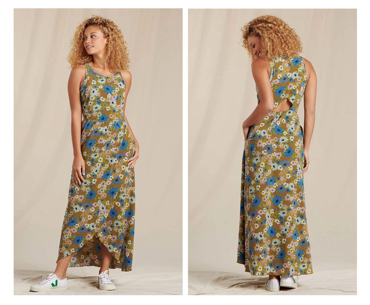 Sunkissed Maxi Dress in Green Moss Print