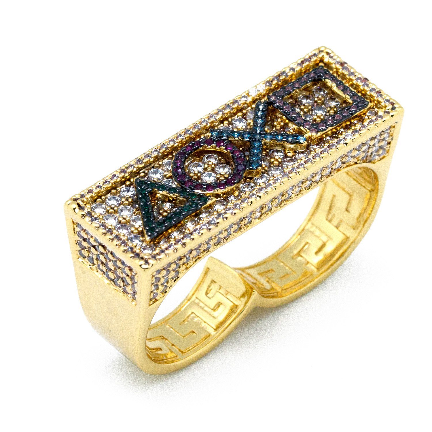 Image of Inspired by PlayStation® - Iced PS Buttons Two Finger Ring