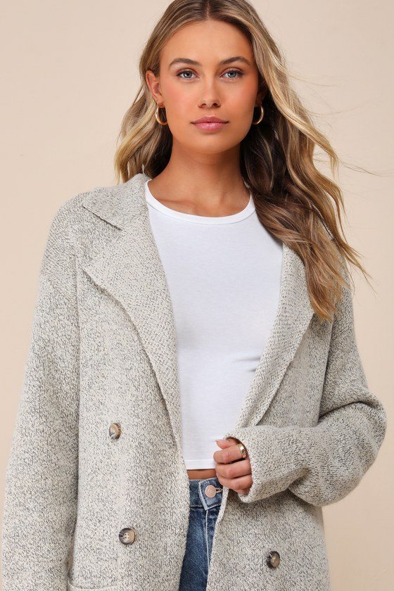 Image of Cuddle Club Beige Long Sleeve Sweater Coat