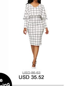 V Neck Grid Print Cape White Sheath Dress