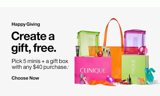 Happy Giving Create a gift, free. Personalize it with your unique mix. Pick 5 minis + a gift box free with any $40 purchase.*