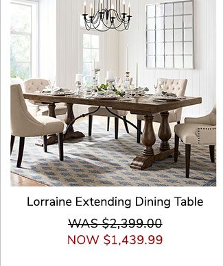 Lorraine Extending Dining Table Medium, Hewn Oak
