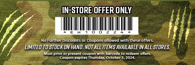 In-Store Offer Only! CODE EH100224