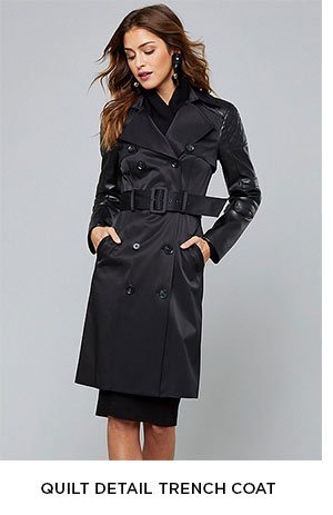 Quilt Detail Trench Coat