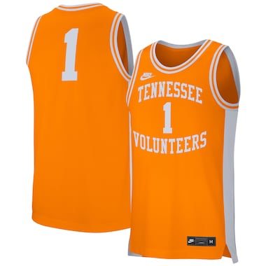 Men's Nike #1 Tennessee Orange Tennessee Volunteers Retro Replica Basketball Jersey